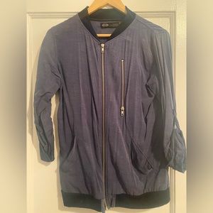 John Eshaya blue bomber jacket
